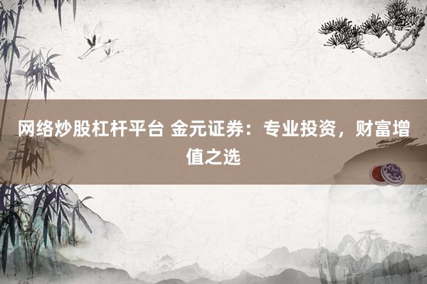 网络炒股杠杆平台 金元证券：专业投资，财富增值之选
