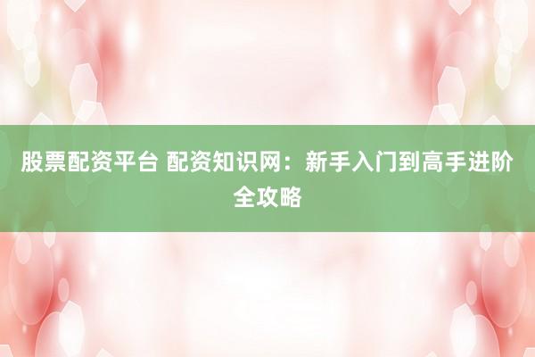 股票配资平台 配资知识网：新手入门到高手进阶全攻略