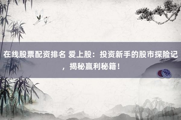 在线股票配资排名 爱上股：投资新手的股市探险记，揭秘赢利秘籍！