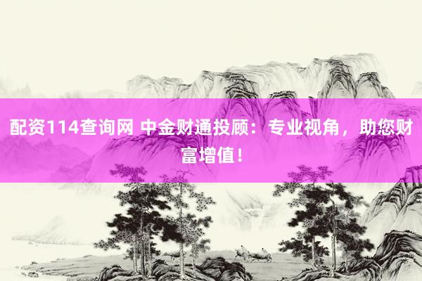 配资114查询网 中金财通投顾：专业视角，助您财富增值！