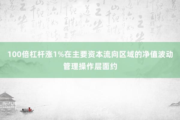 100倍杠杆涨1%在主要资本流向区域的净值波动管理操作层面约