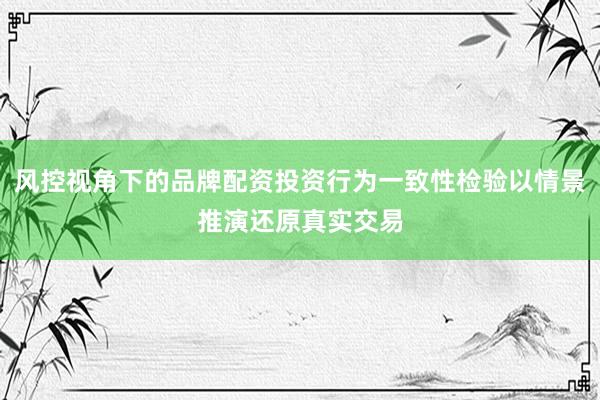 风控视角下的品牌配资投资行为一致性检验以情景推演还原真实交易